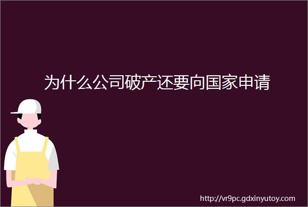 为什么公司破产还要向国家申请